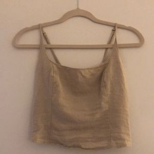 Abercrombie Squareneck Linen Blend Top
